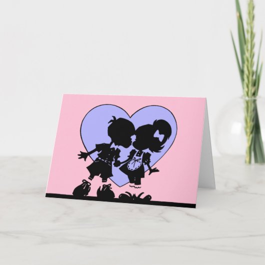 De Retro Kiss-Kaart Feestdagen Kaart (Voorkant)