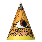 De Retro pompoen ontstoken oog Feesthoedjes (Voorkant)