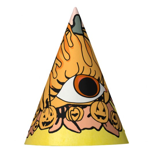 De Retro pompoen ontstoken oog Feesthoedjes (Voorkant)
