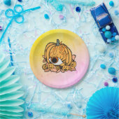 De Retro pompoen ontstoken oog Papieren Bordje (Feest)