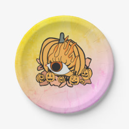 De Retro pompoen ontstoken oog Papieren Bordje