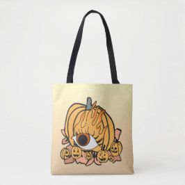 De Retro pompoen ontstoken oog Tote Bag