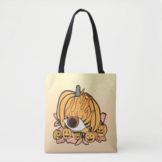 De Retro pompoen ontstoken oog Tote Bag (Voorkant)