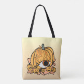 De Retro pompoen ontstoken oog Tote Bag (Achterkant)