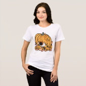 De Retro pompoen ontstoken oog Tri-Blend Shirt (Voorkant volledig)