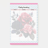 De Retro Roze en Blauwe Rozen Koelkastinventaris L Post-it® Notes (Voorkant)