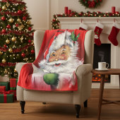 De Retro Santa die zijn lijst controleert Fleece Deken