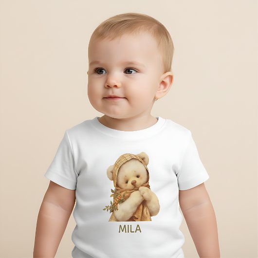 De Retro Teddybeer Baby Shirt