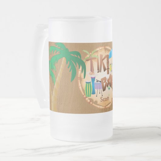 De Retro Tiki Bar-partij personaliseren Matglas Bierpul (Voorkant links)
