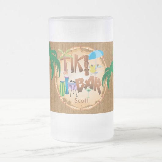 De Retro Tiki Bar-partij personaliseren Matglas Bierpul (Center)