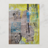 De Retro Werkende Mannen Mixed Media Collage Briefkaart (Voorkant)