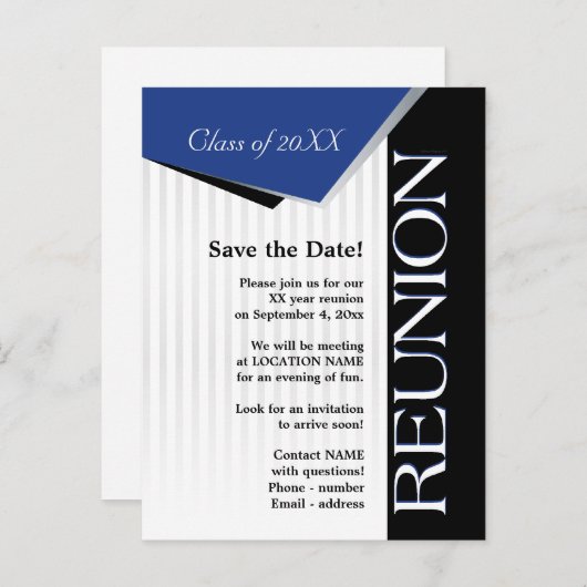 De reünie van de Date Class opslaan Aankondigingskaart (Voorkant / Achterkant)