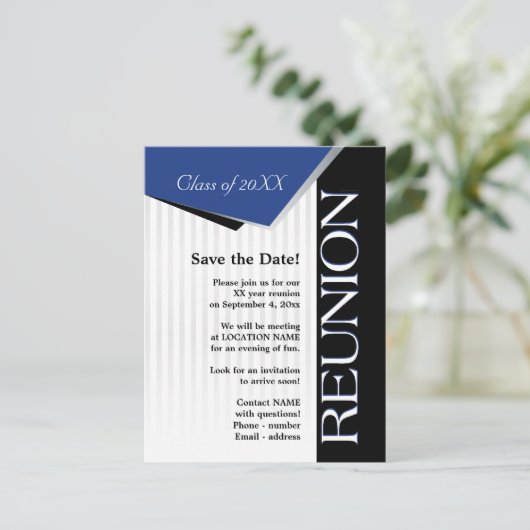 De reünie van de Date Class opslaan Aankondigingskaart (Staand voorkant)