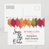 De Reünie van de familie sparen de Datum herfst Kl Aankondigingskaart (Voorkant / Achterkant)