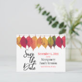 De Reünie van de familie sparen de Datum herfst Kl Aankondigingskaart (Staand voorkant)