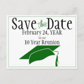 De Reünie van de klasse sparen de Datum Groene Cod Briefkaart (Voorkant)