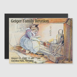 De Reunion sparen-de-Datum Magnet van de familie Magnetische Uitnodiging