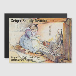 De Reunion sparen-de-Datum Magnet van de familie Magnetische Uitnodiging