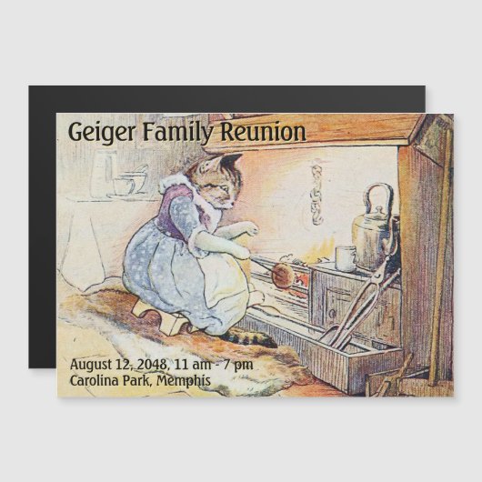 De Reunion sparen-de-Datum Magnet van de familie Magnetische Uitnodiging (Voorkant / Achterkant)