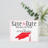 De Reunion van de klasse bewaart de Datum Rood Afs Briefkaart (Staand voorkant)