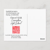 De Reunion van de klasse bewaart de Datum Rood Afs Briefkaart (Achterkant)