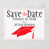 De Reunion van de klasse bewaart de Datum Rood Afs Briefkaart (Voorkant)