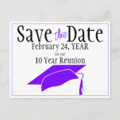 De Reunion van de klasse sparen de Datum Paarse Co Briefkaart (Voorkant)