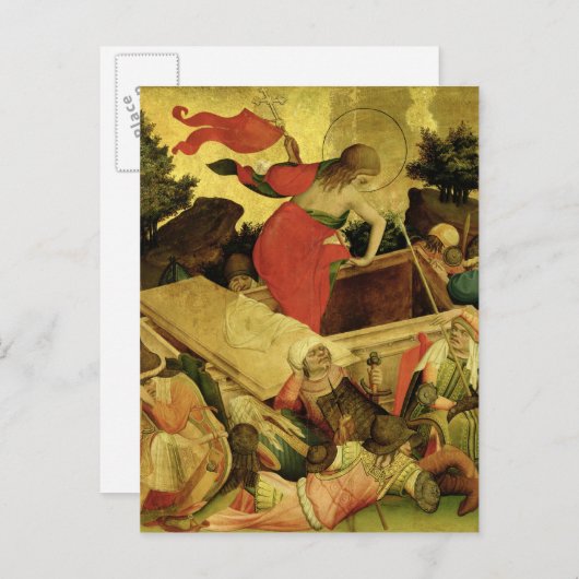 De reurrectie, panel van St. Thomas Altar Briefkaart (Voorkant / Achterkant)