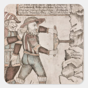 De reus Baugi, overtuigd door Odin Vierkante Sticker