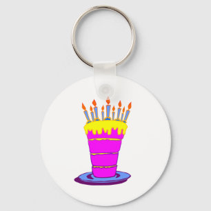 De reuze Roze Cake van de Verjaardag Sleutelhanger