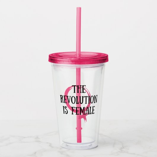 De revolutie is Vrouw Acryl Drinkbeker (Voorkant)