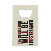 De revolutie zal overleven creditkaart flessenopener (Voorkant)