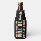 De revolutie zal overleven flesjeskoeler (Fles Voorkant)