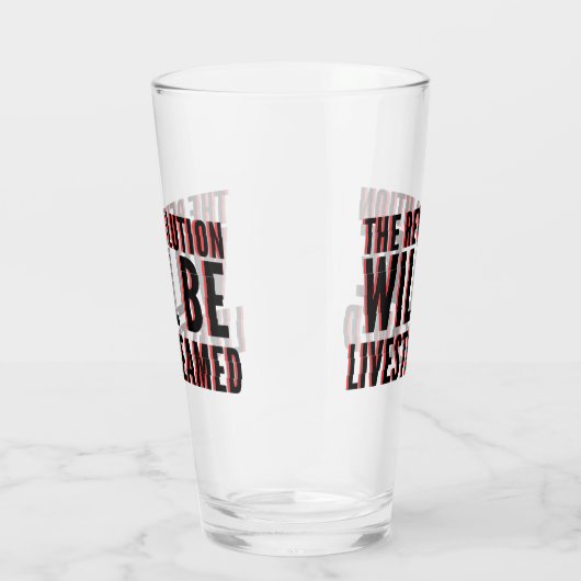 De revolutie zal overleven glas (Rechts)