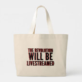 De revolutie zal overleven grote tote bag (Achterkant)