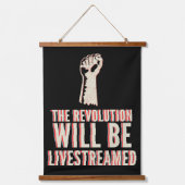 De revolutie zal overleven hangend wandkleed (Voorkant)