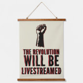 De revolutie zal overleven hangend wandkleed (Voorkant)