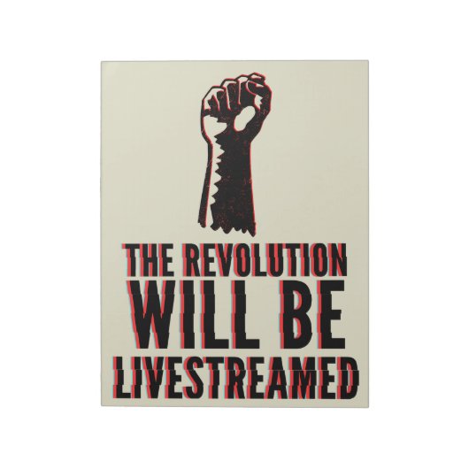 De revolutie zal overleven notitieblok (Linkerzijde)