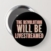 De revolutie zal overleven ronde button 4,0 cm (Voorkant /achterkant)