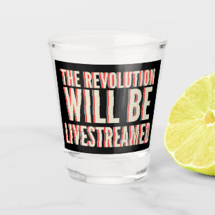 De revolutie zal overleven shot glas
