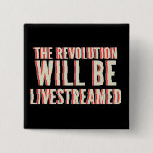 De revolutie zal overleven vierkante button 5,1 cm (Voorkant)