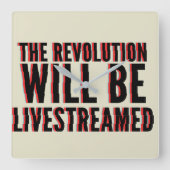 De revolutie zal overleven vierkante klok (Voorkant)