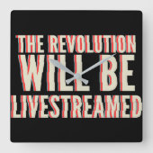De revolutie zal overleven vierkante klok (Voorkant)