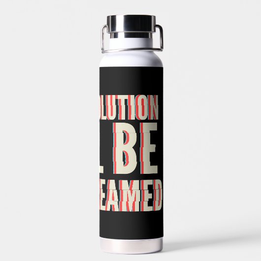 De revolutie zal overleven waterfles (Achterkant)