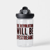 De revolutie zal overleven waterfles (Voorkant)