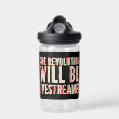 De revolutie zal overleven waterfles (Voorkant)