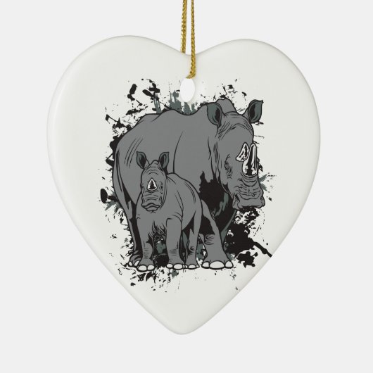 De Rhinos Keramisch Ornament (Rechts)