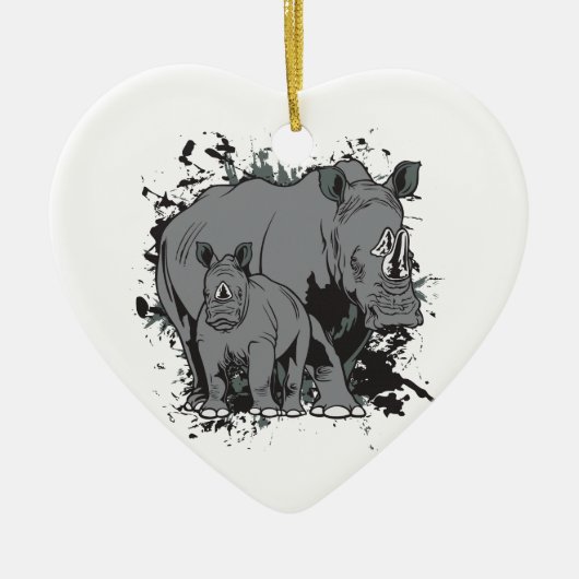 De Rhinos Keramisch Ornament (Voorkant)