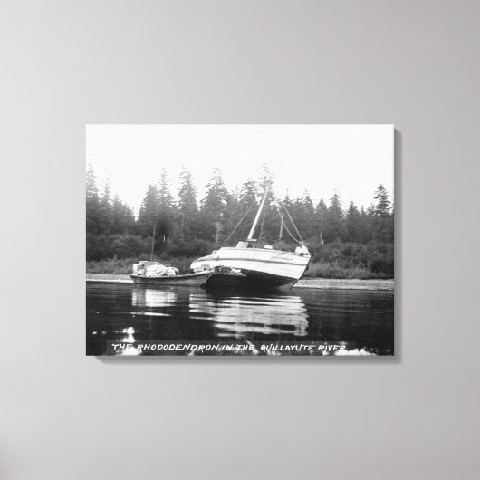 De Rhododendron op de Quillayute River Canvas Afdruk (Voorkant)