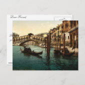 De Rialto-brug, Venetië, klassieke Photochro in It Briefkaart (Voorkant / Achterkant)
